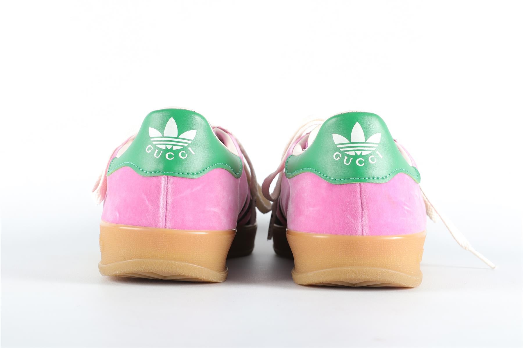 GUCCI + ADIDAS GAZELLE PINK VELVET SNEAKERS UK 7 FR 40.5 US 8.5