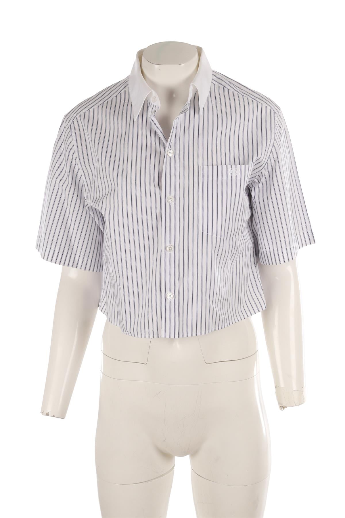 CELINE WHITE TRIOMPHE COTTON SHIRT FR 36 UK 8