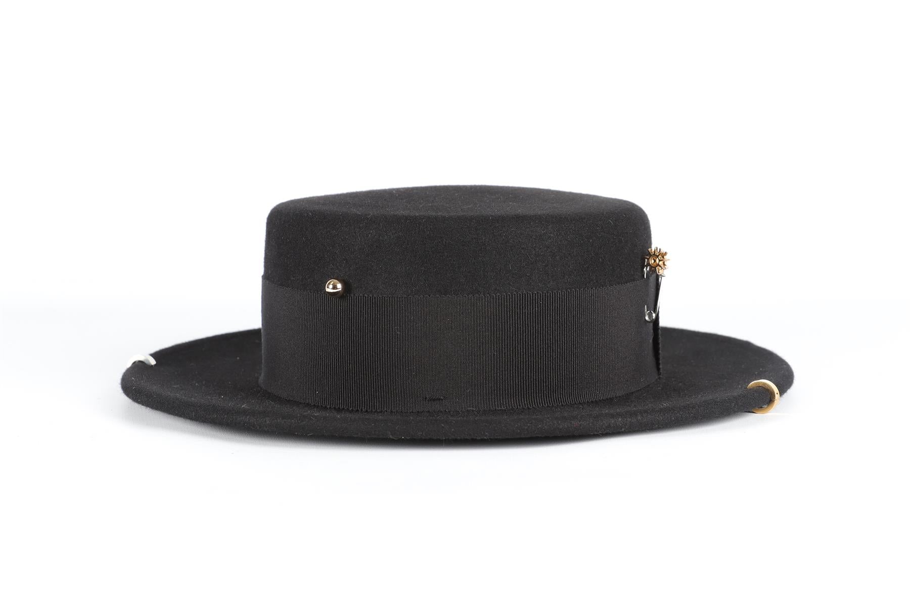 RUSLAN BAGINSKIY BLACK FELT HAT LARGE