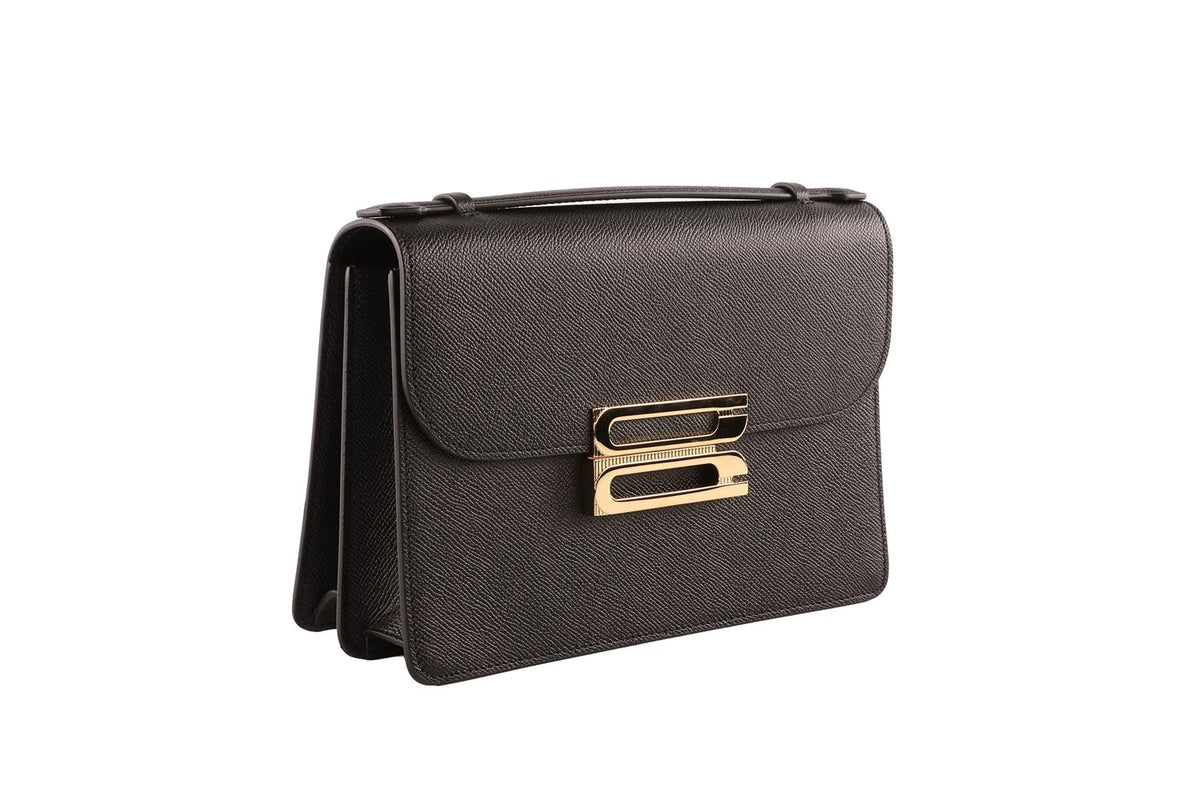 VICTORIA BECKHAM BLACK THE DORIAN LEATHER SHOULDER BAG