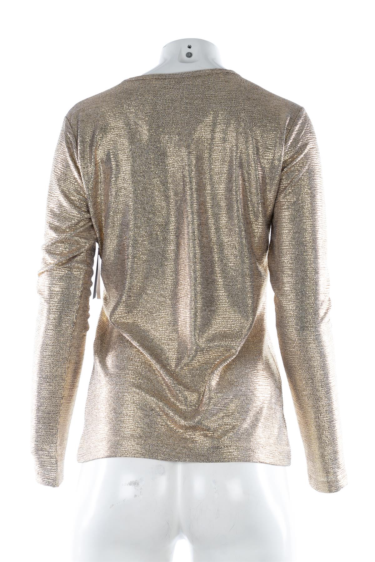 DRIES VAN NOTEN GOLD KNIT TOP SMALL