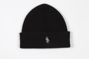 SPORTY & RICH BLACK WOOL BEANIE ONE SIZE