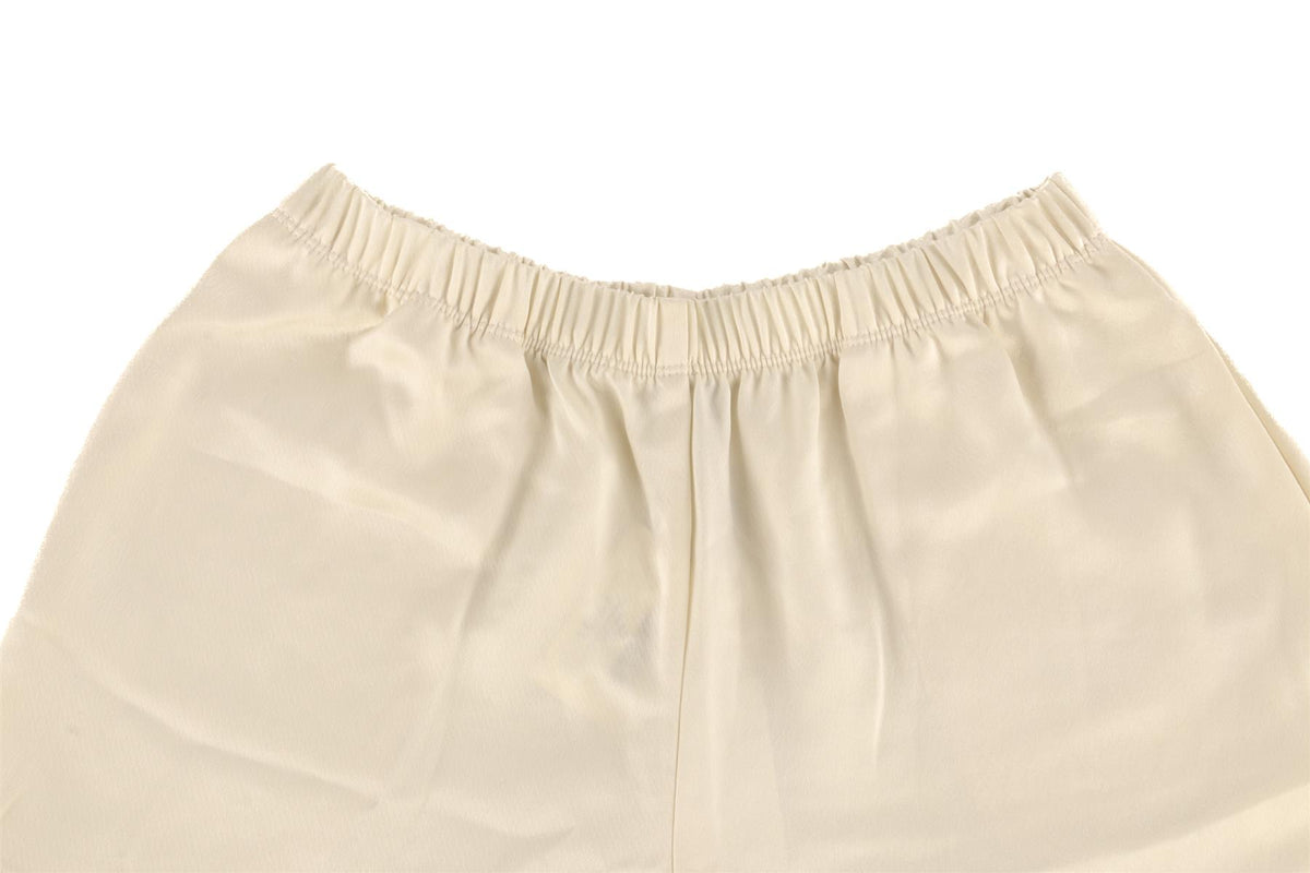 LESET CREAM SATIN SHORTS XSMALL