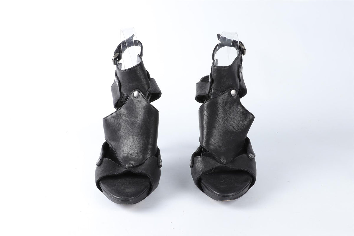 CHRISTIAN DIOR BLACK LEATHER SANDALS EU 39 UK 6 US 9