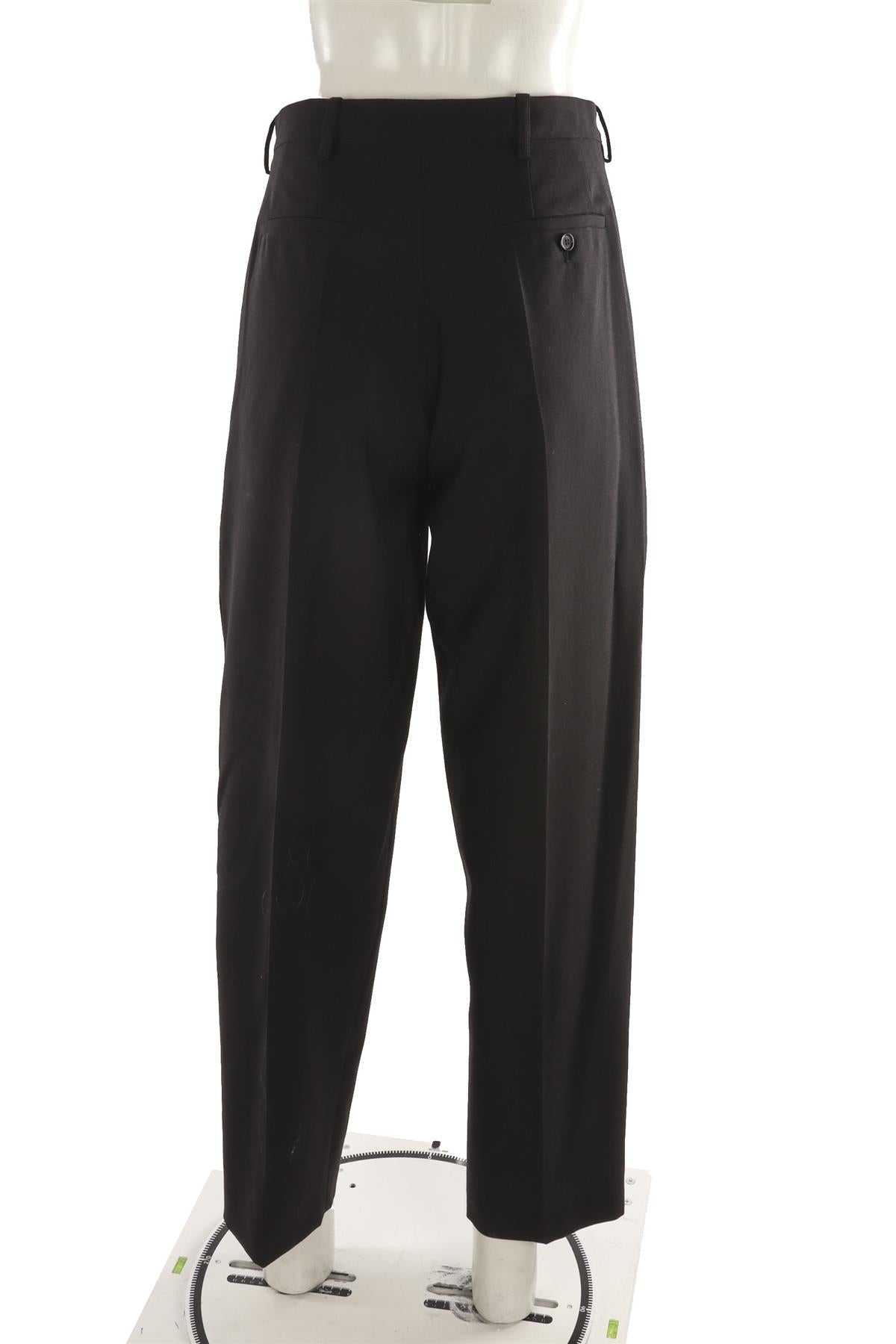 MARNI BLACK WOOL TAPERED PANTS IT 40 UK 8
