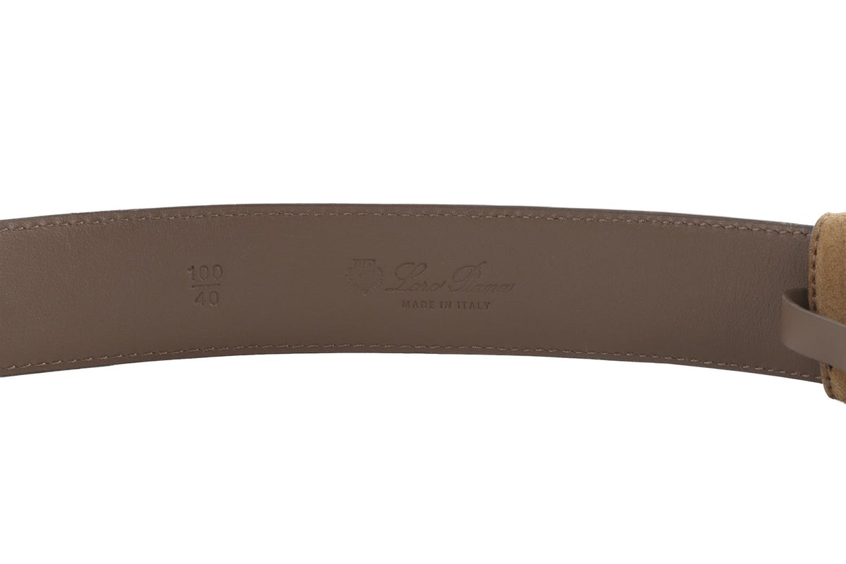 LORO PIANA TAN MEN'S SUEDE BELT 100CM