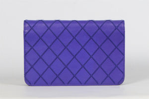 CHANEL BLUE 2014 CHAIN ON WALLET QUILTED LEATHER SHOULDER BAG