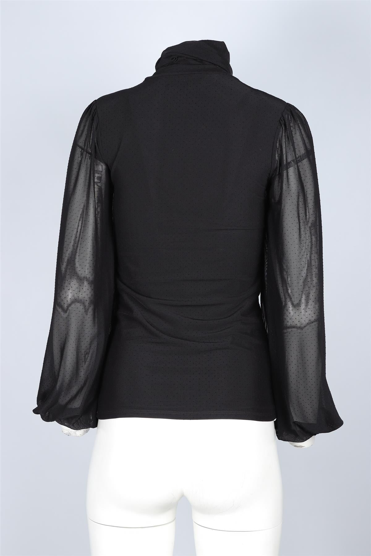 GANNI BLACK MESH TOP UK 6