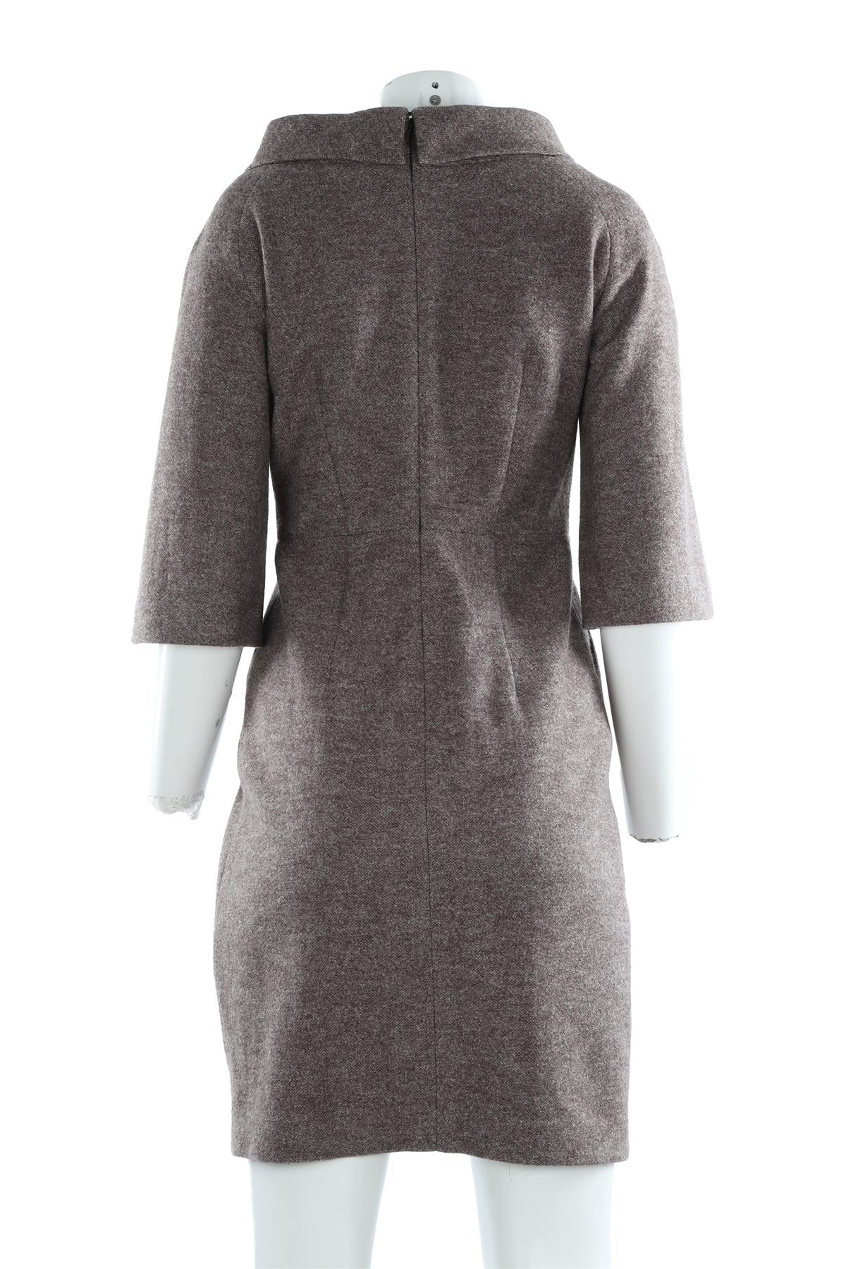 MICHAEL KORS BROWN WOOL DRESS US 4 UK 8