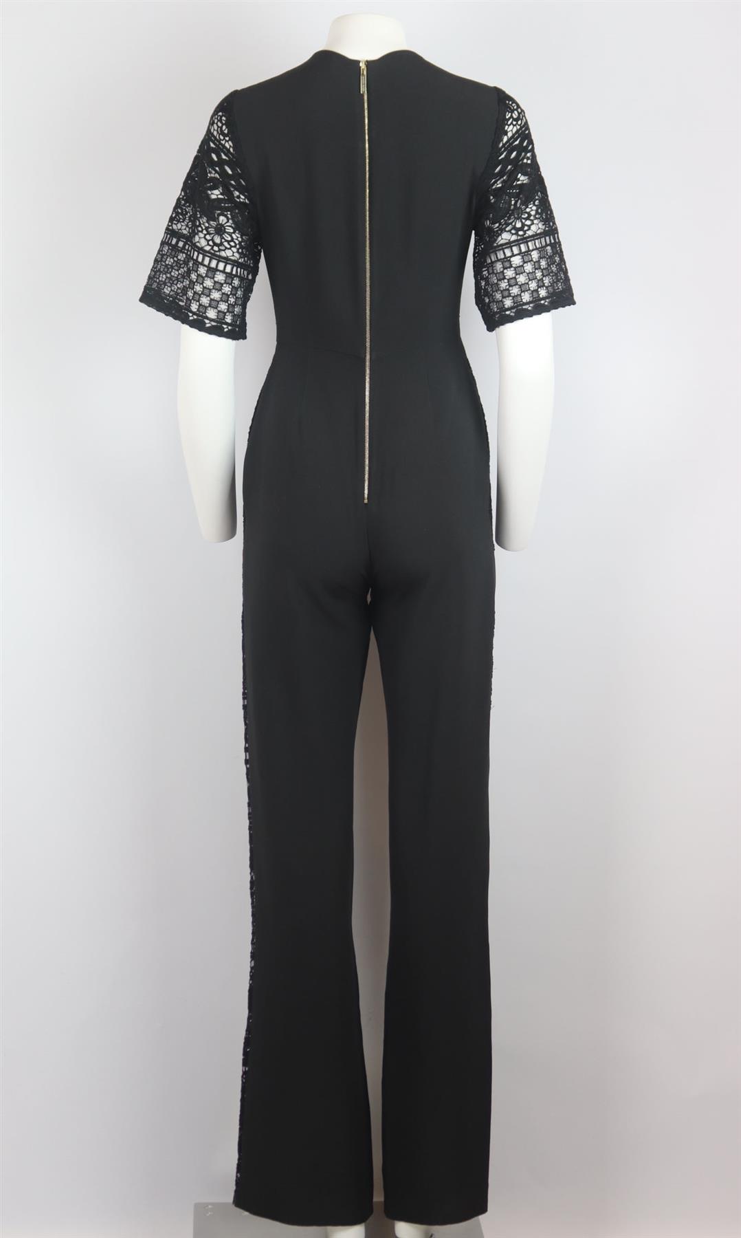 ELIE SAAB EMBROIDERED MESH AND CREPE JUMPSUIT IT 38 UK 6