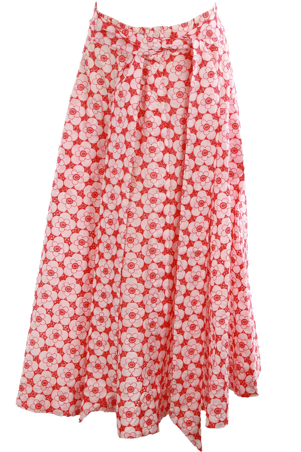 LISA MARIE FERNANDEZ MULTI COTTON MAXI SKIRT 1 UK 6-8