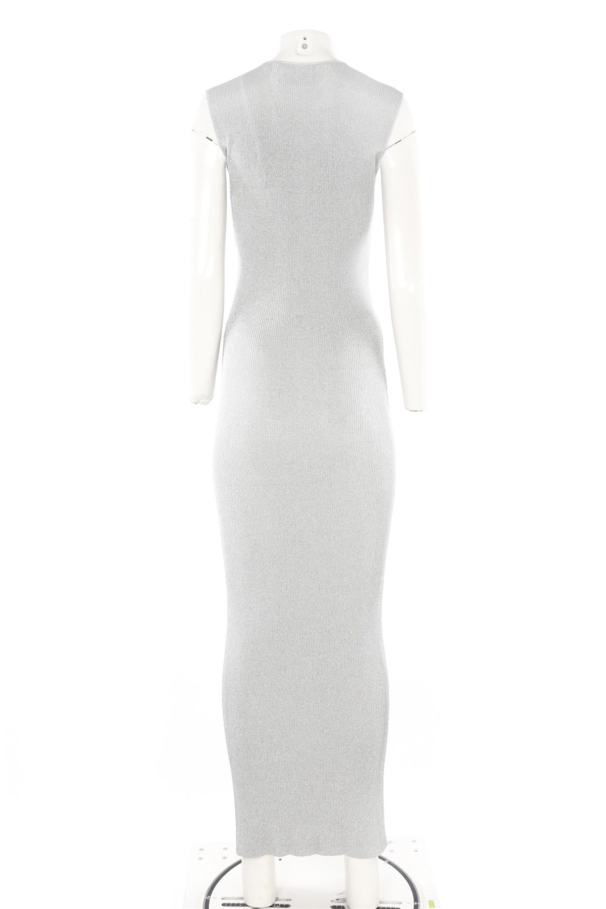 TOVE SILVER KNIT MAXI DRESS FR 36 UK 8