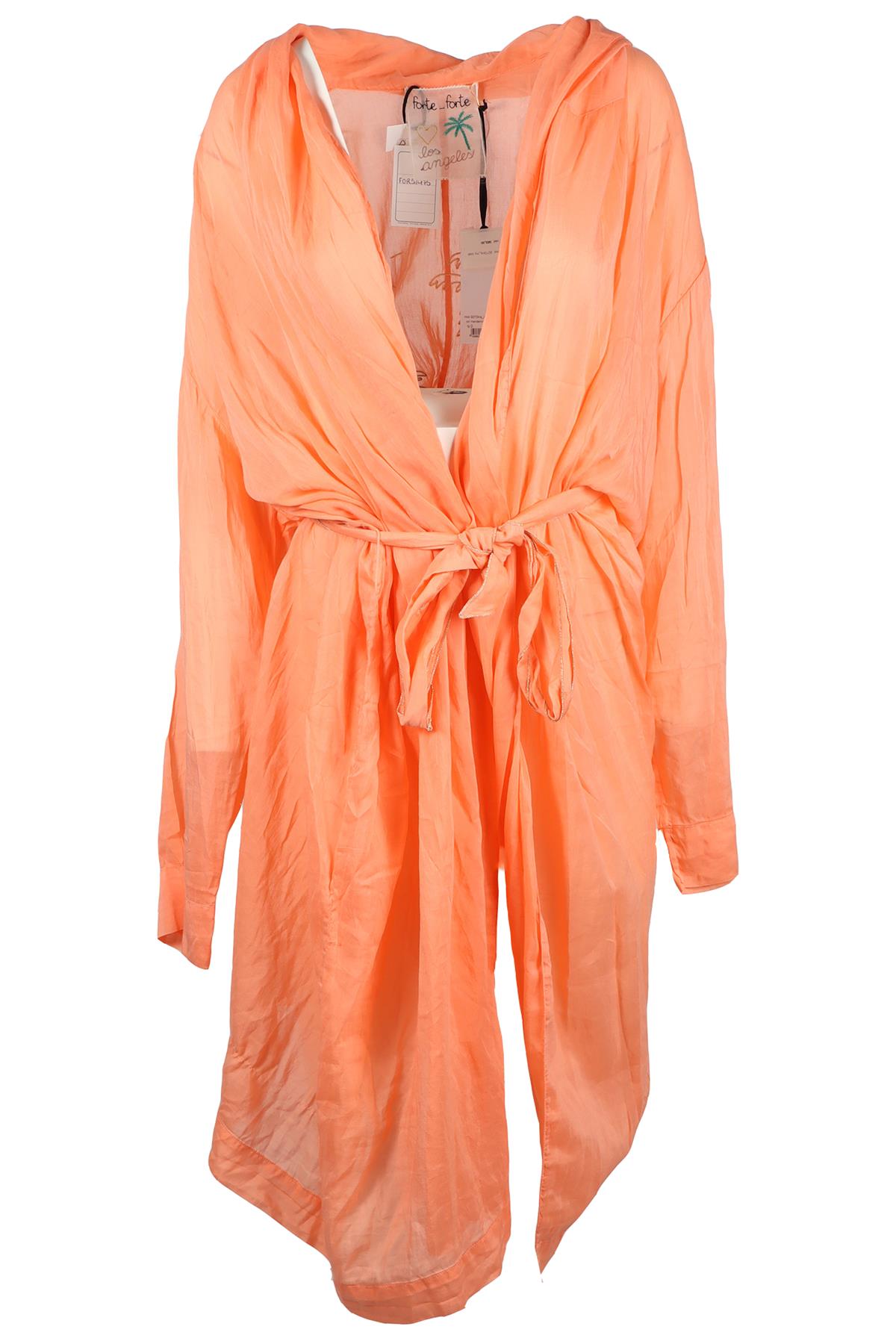 FORTE FORTE ORANGE BELTED COTTON ROBE US 0 UK 4