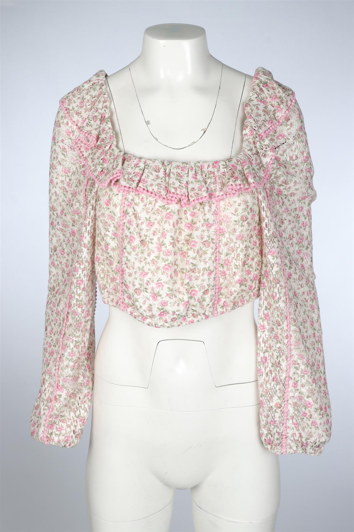 LOVESHACKFANCY PINK COTTON TOP MEDIUM