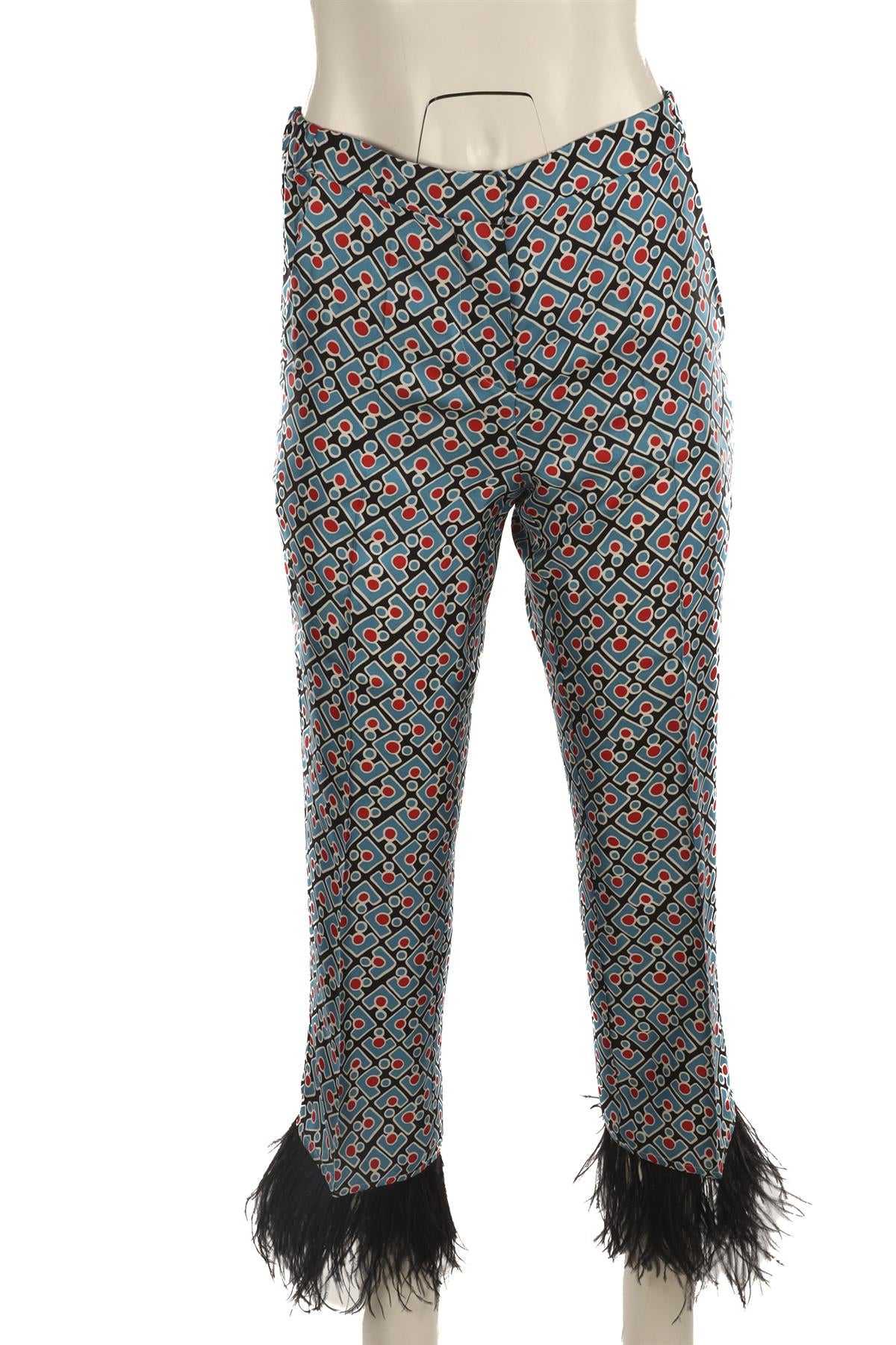 LA DOUBLE J MULTI SILK STRAIGHT LEG PANTS XSMALL