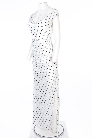 JACQUEMUS WHITE TULLE MAXI DRESS FR 36 UK 8