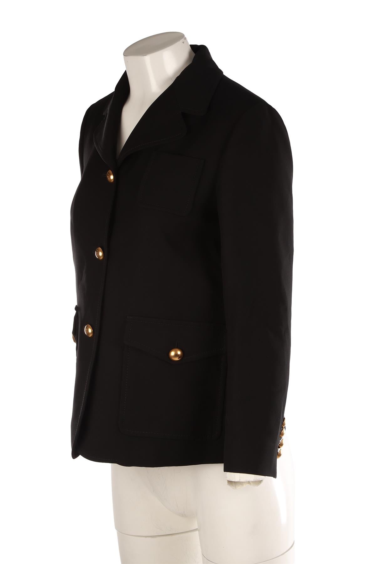 GUCCI BLACK GG SILK BLAZER IT 42 UK 10