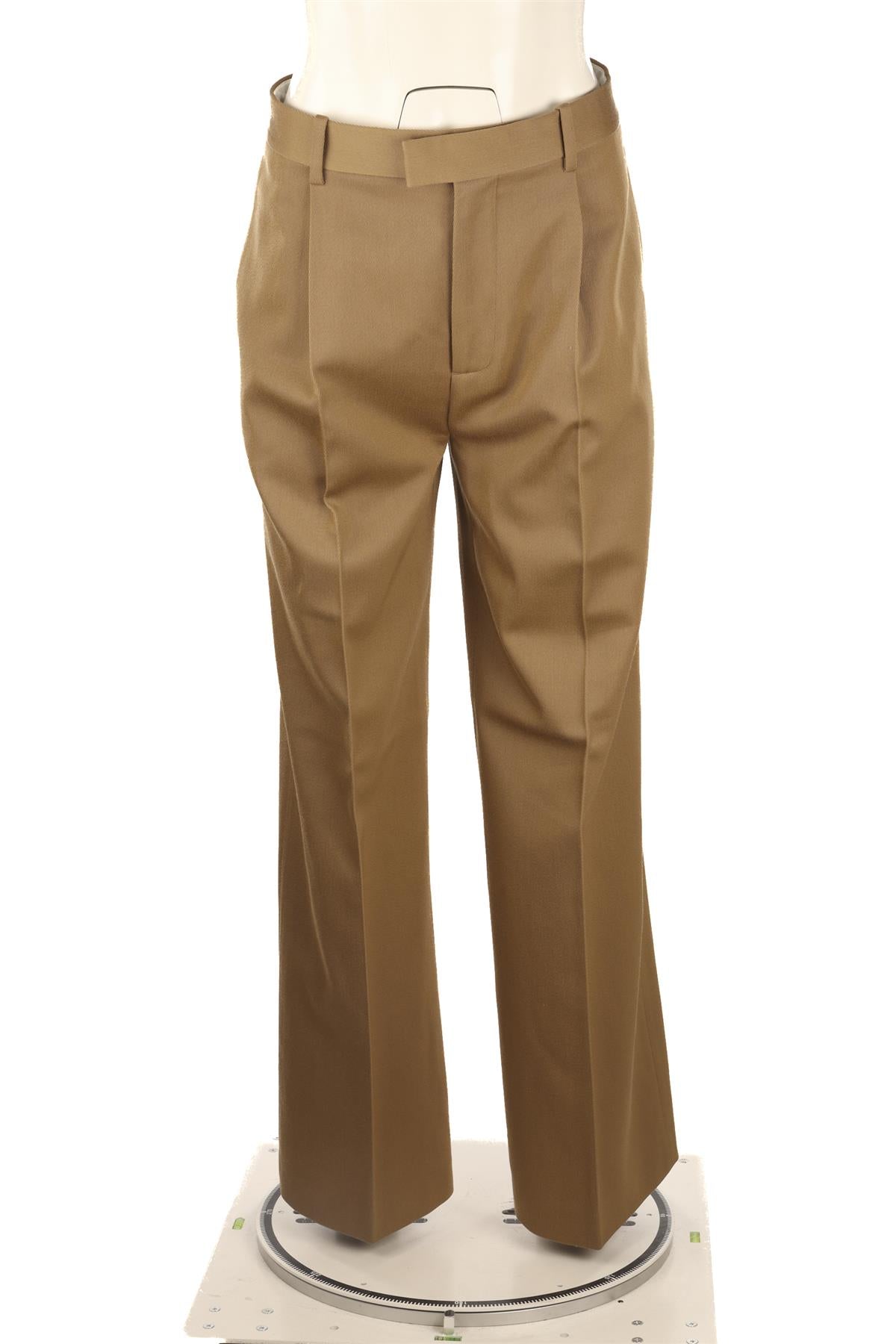 TAN WOOL WIDE LEG PANTS