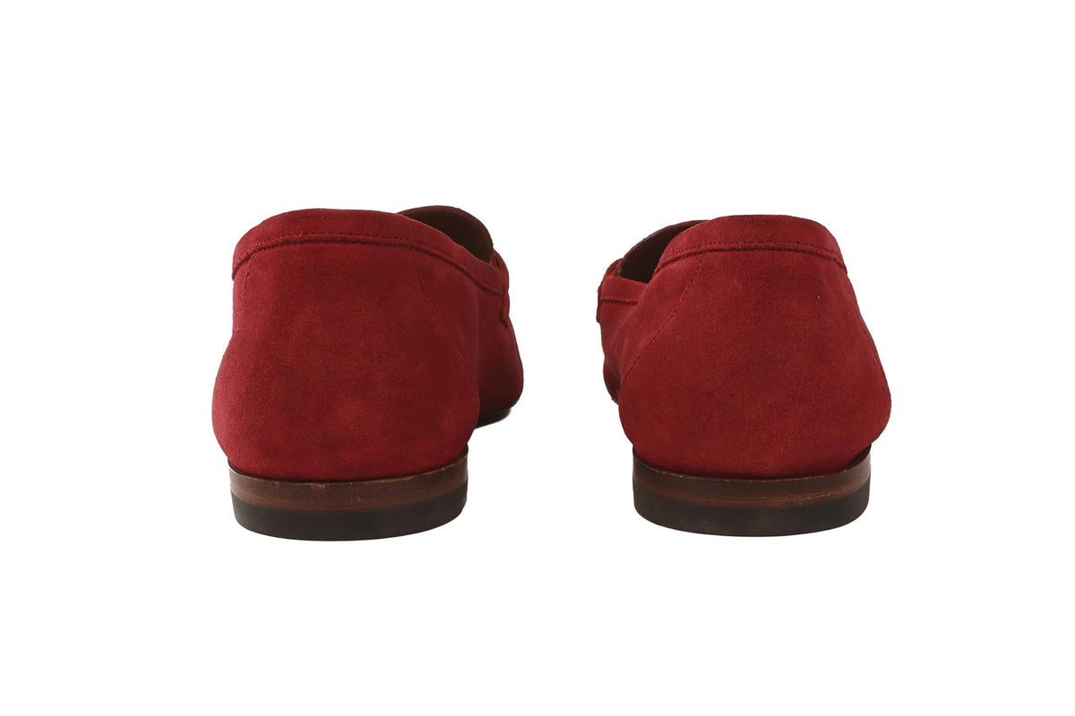 GUCCI RED MEN'S SUEDE LOAFERS EU 41 UK 7.5 US 8.5