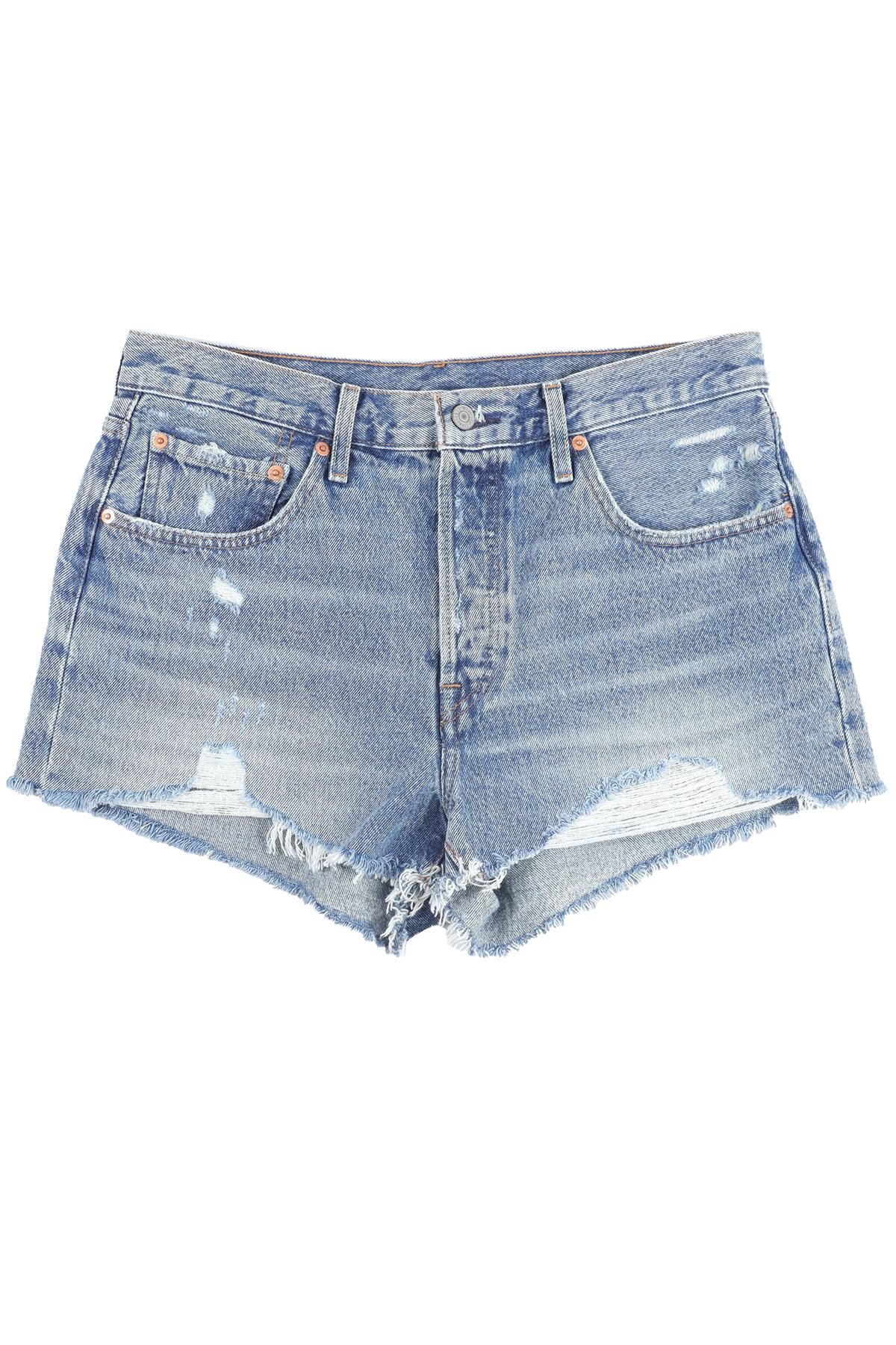 LEVI'S BLUE HIGH RISE DENIM SHORTS W30 UK 12