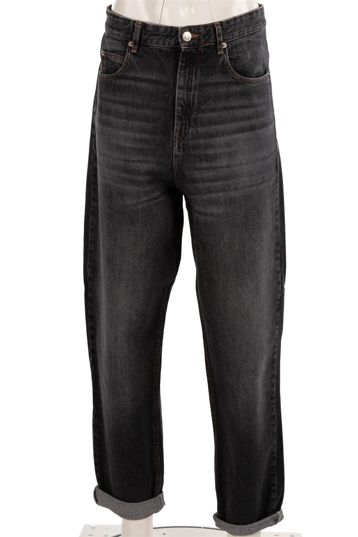 ISABEL MARANT ETOILÉ BLACK HIGH RISE TAPERED JEANS FR 40 UK 12
