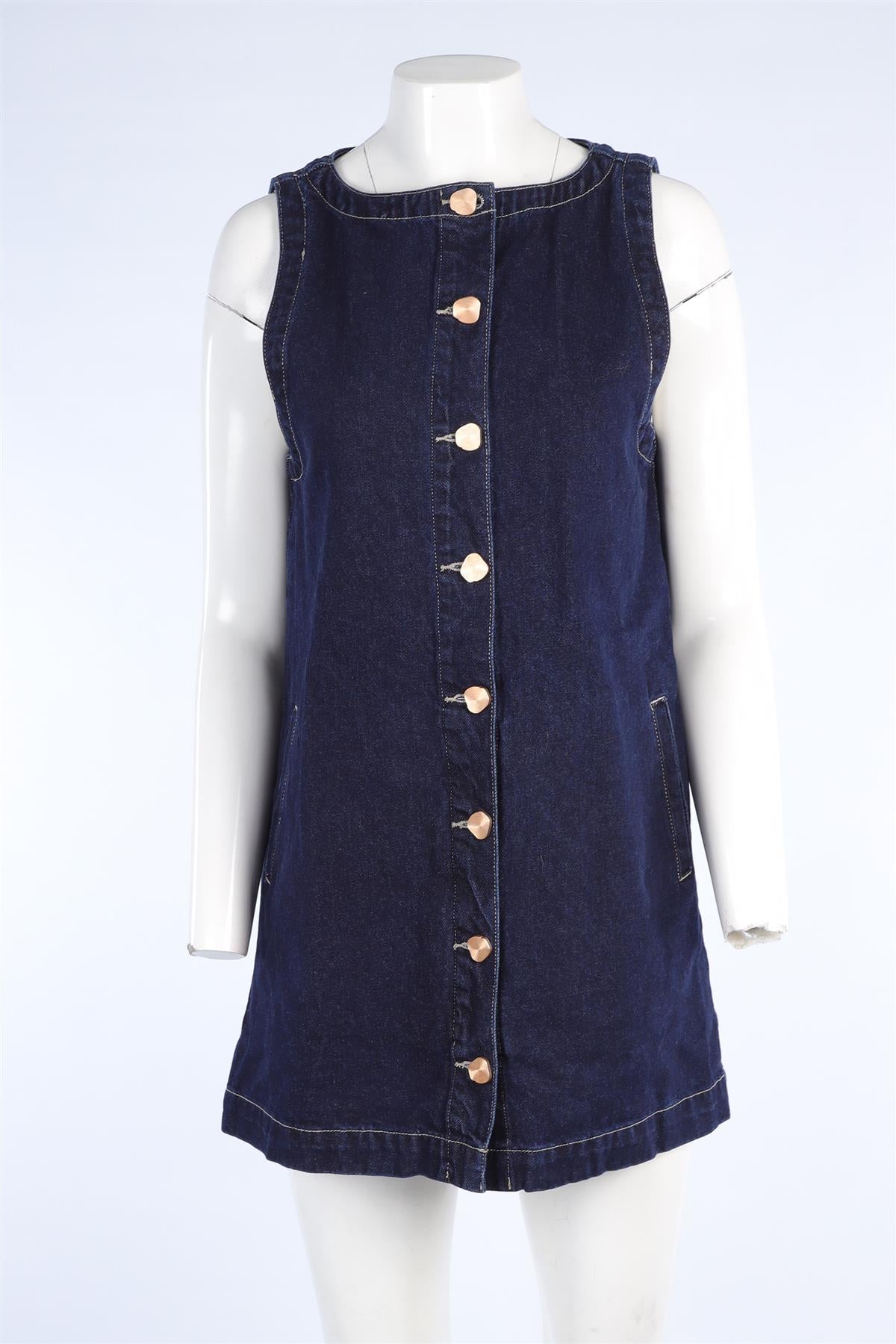 DISSH NAVY DENIM MINI DRESS AU 8 UK 8