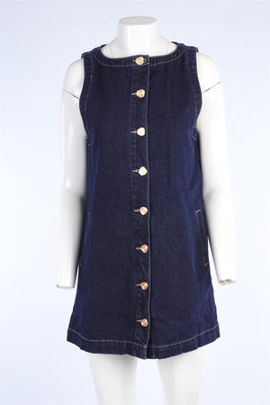 DISSH NAVY DENIM MINI DRESS AU 8 UK 8