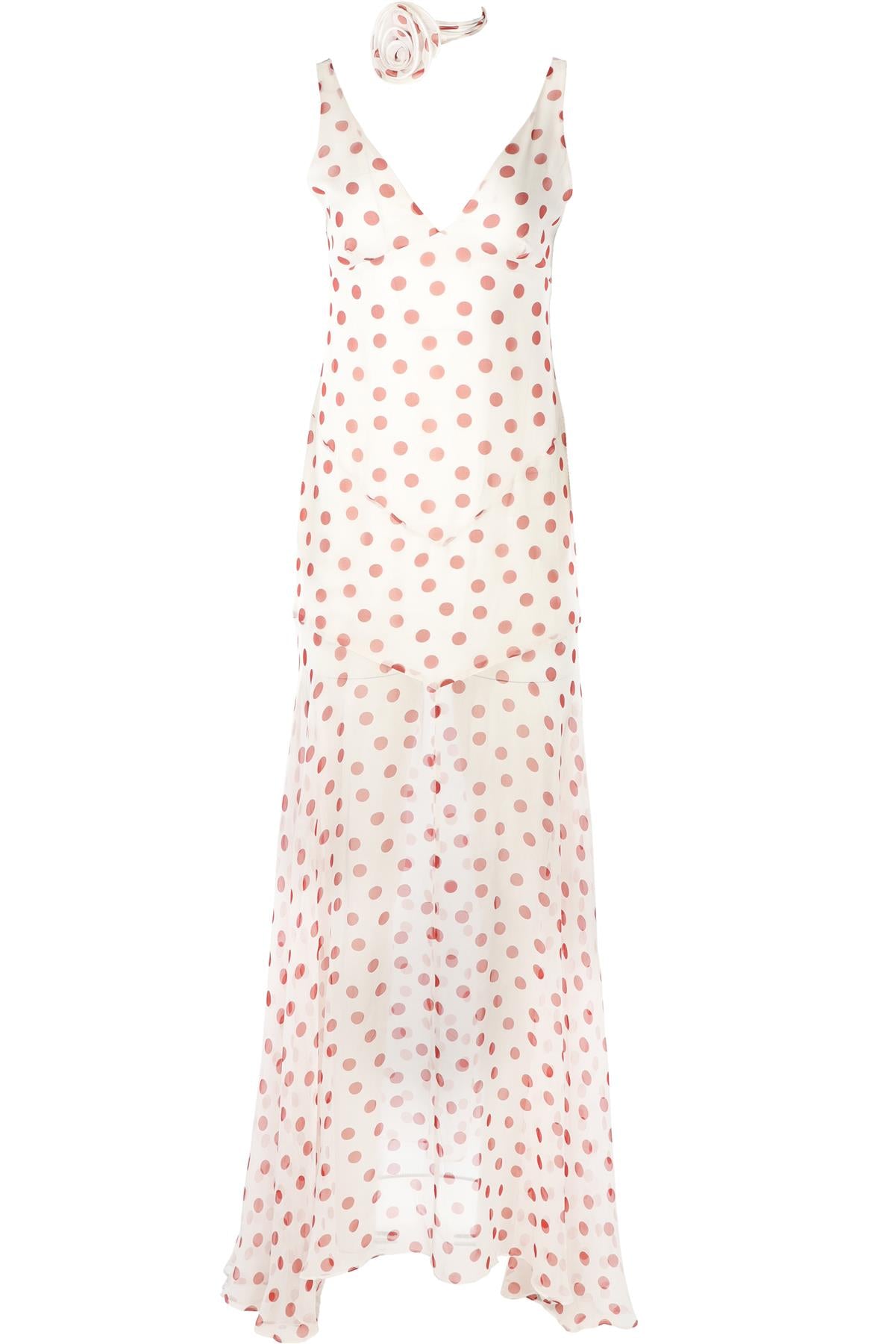 DE LA VALI SILK WHITE MAXI DRESS UK 8