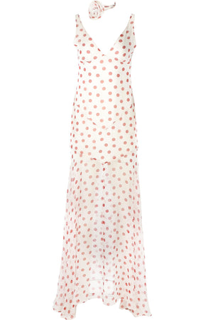DE LA VALI SILK WHITE MAXI DRESS UK 8