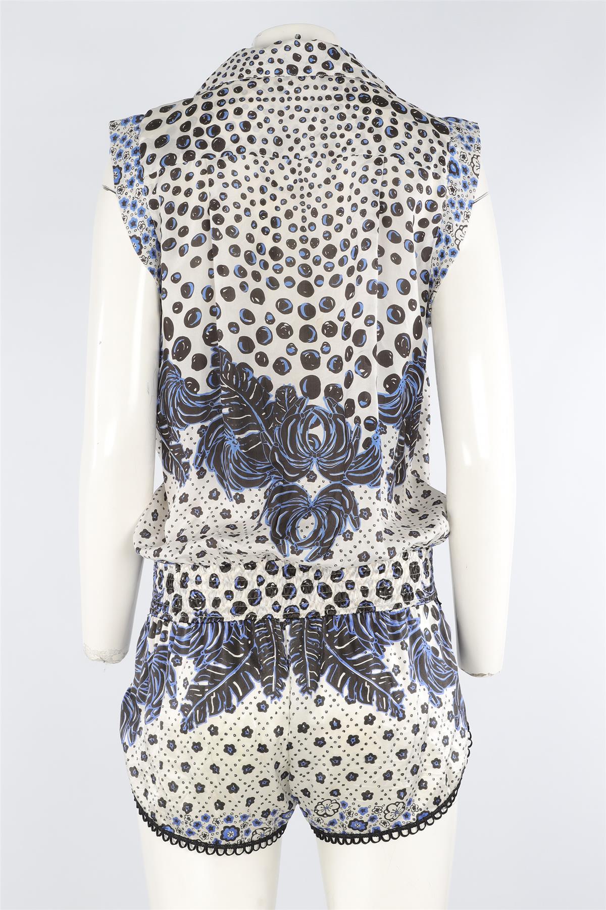 POUPETTE ST BARTH MULTI SILK PLAYSUIT MEDIUM