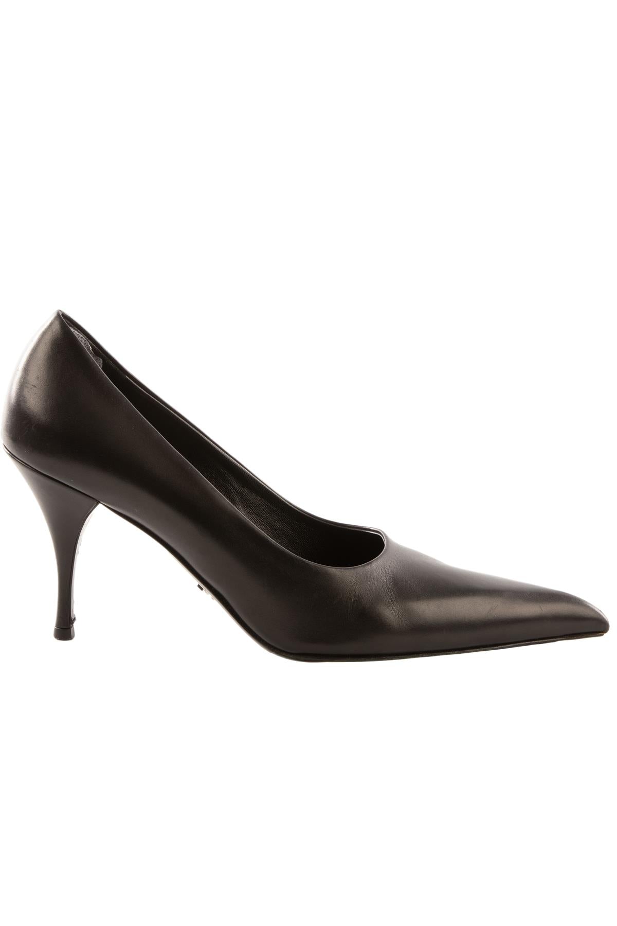 PRADA BLACK LEATHER PUMPS EU 39