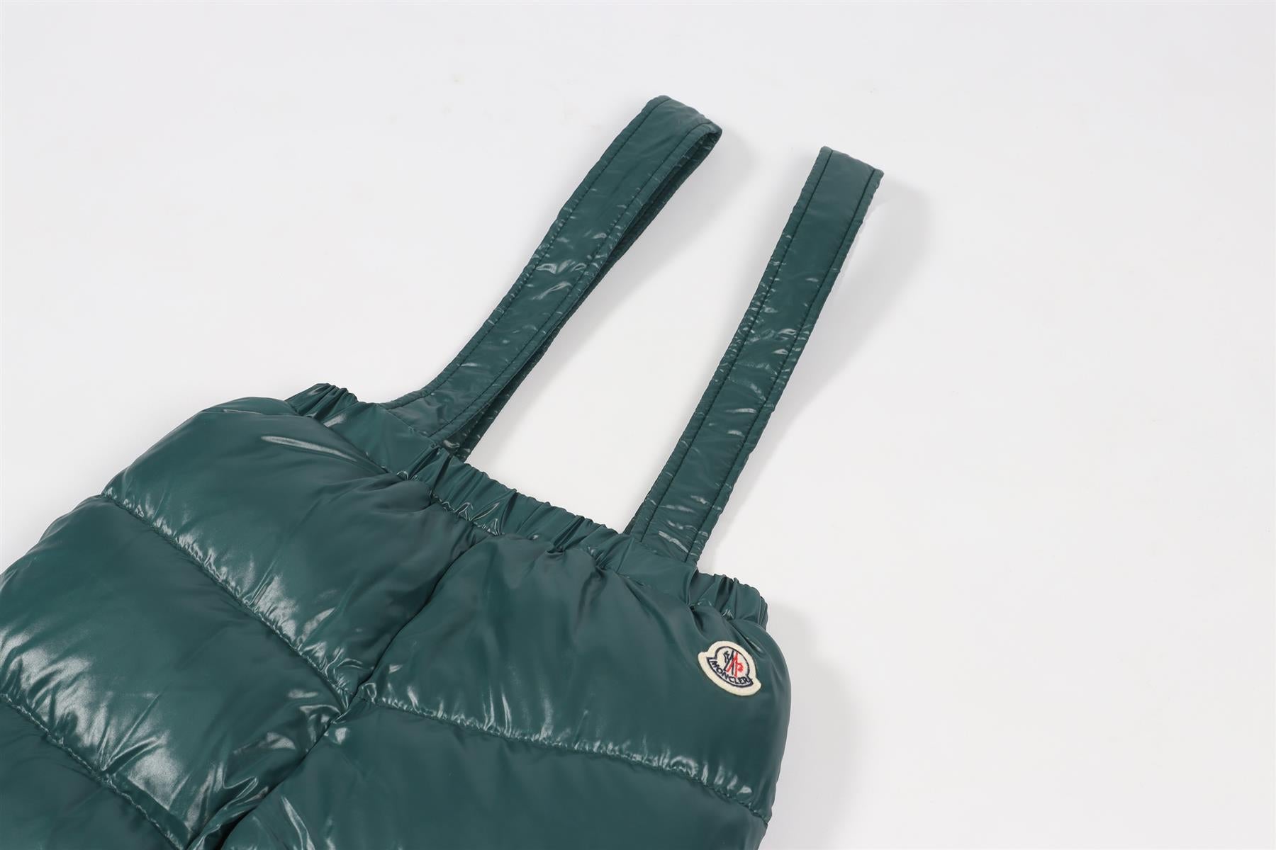 MONCLER GREEN KIDS GIRLS PADDED SALOPETTES 3 YEARS