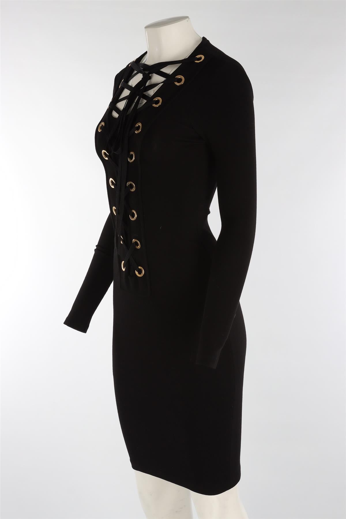 GIVENCHY BLACK KNIT MIDI DRESS FR 34 UK 6