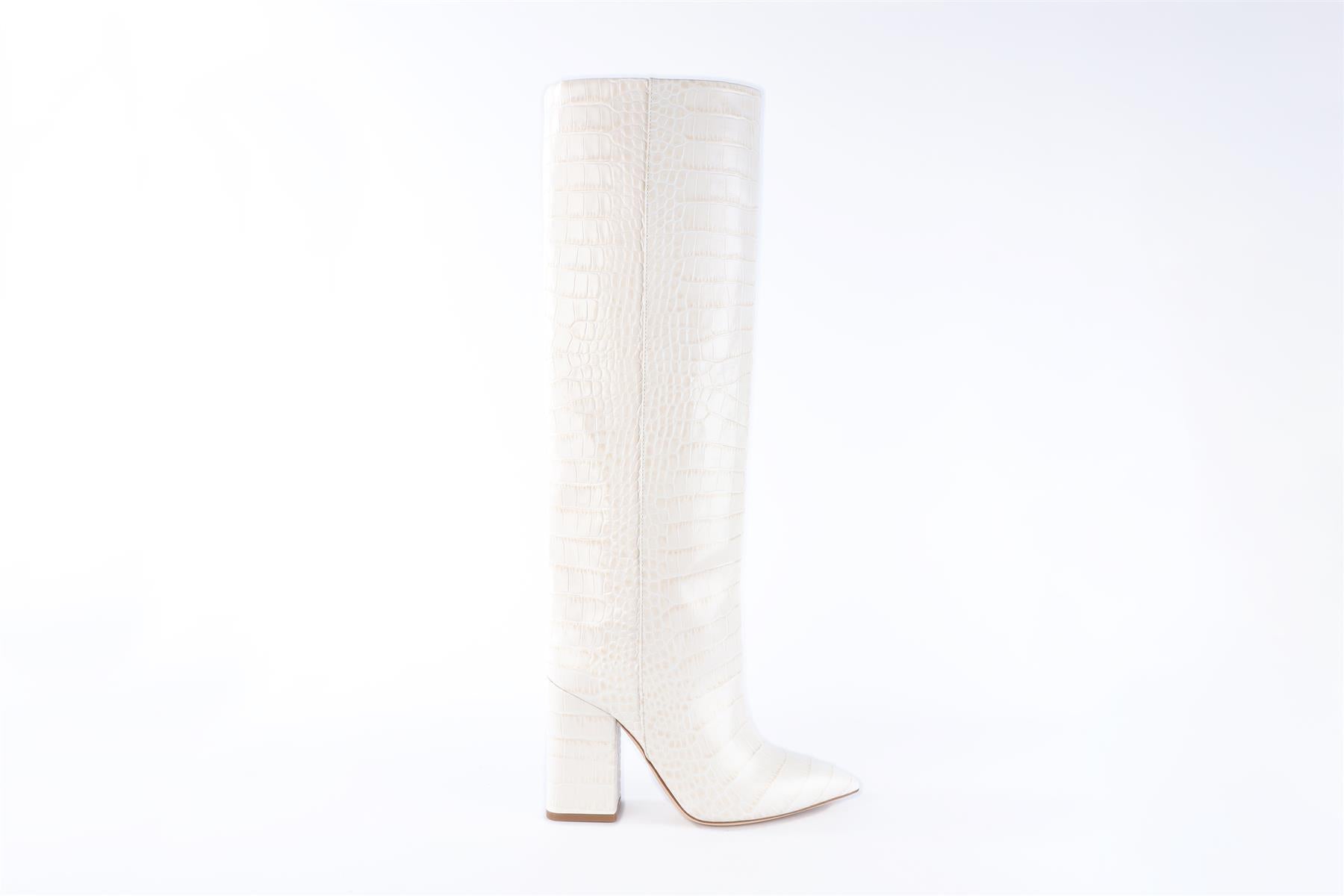 PARIS TEXAS WHITE LEATHER KNEE HIGH BOOTS EU 38 UK 5 US 8