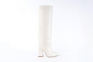 PARIS TEXAS WHITE LEATHER KNEE HIGH BOOTS EU 38 UK 5 US 8