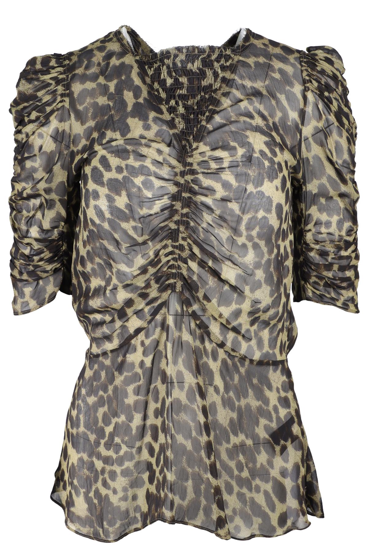ISABEL MARANT ÉTOILE GREEN CHIFFON TOP FR 36 UK 8