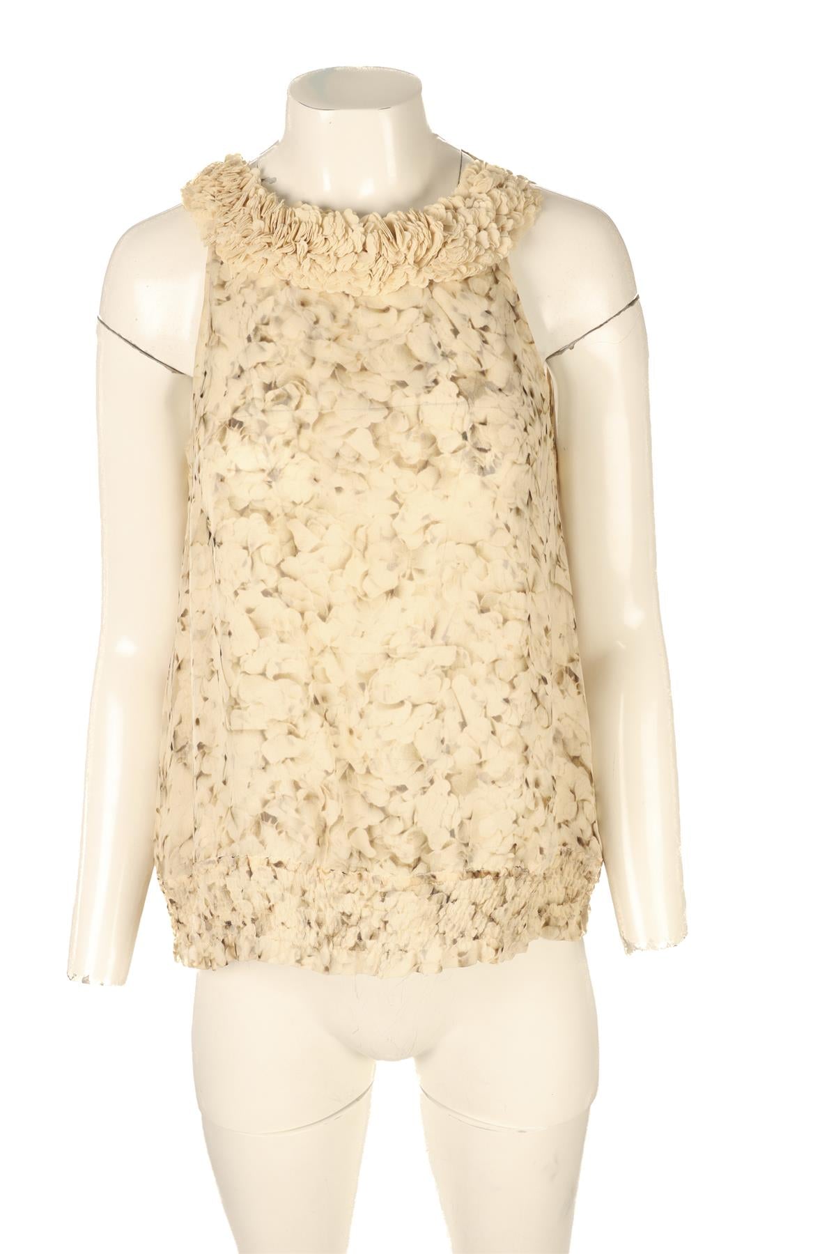 GIAMBATTISTA VALLI BEIGE SILK TOP IT 42 UK 10