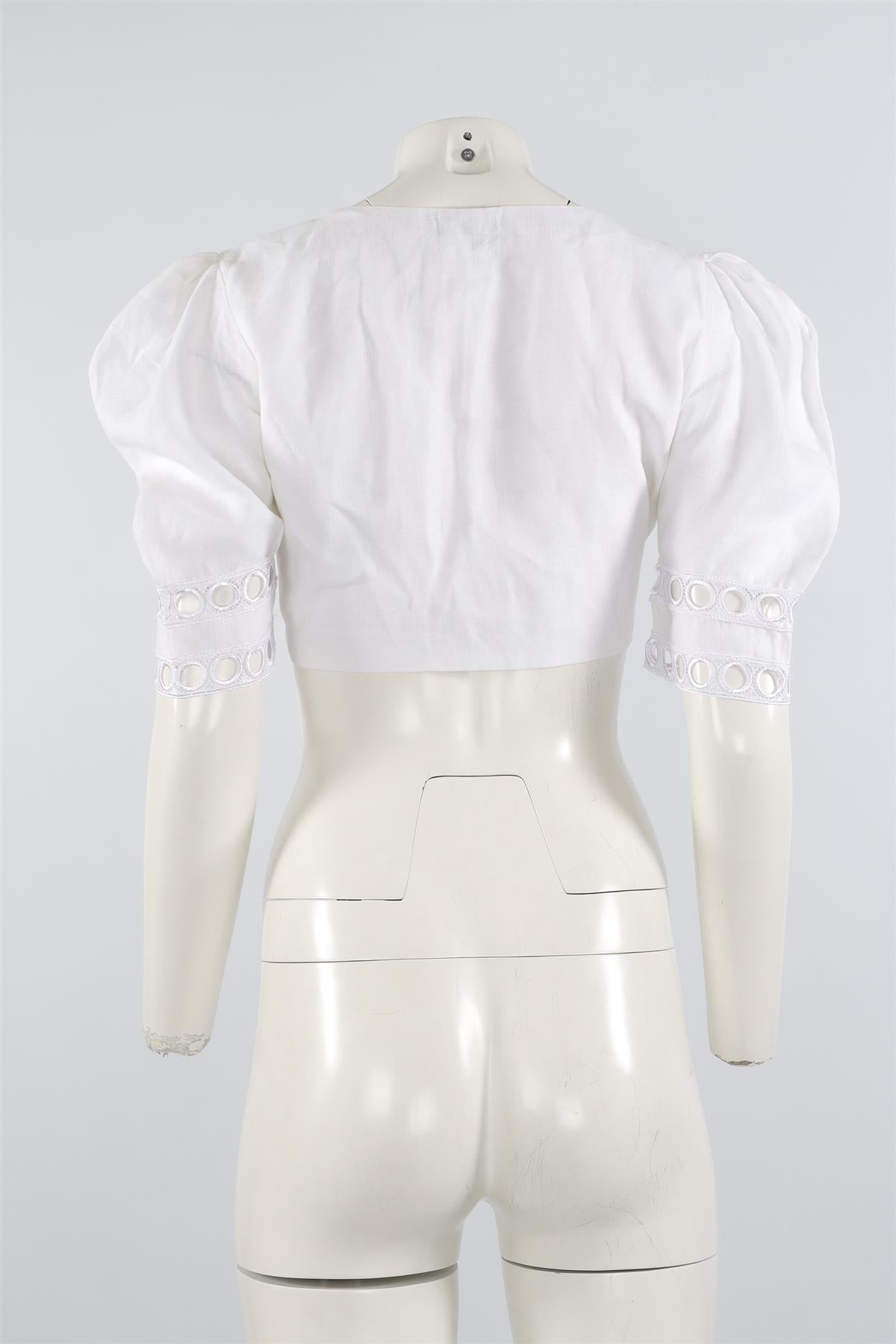 WIAMARI WHITE LINEN TOP LARGE