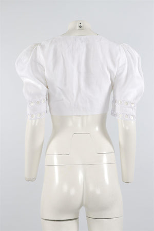WIAMARI WHITE LINEN TOP LARGE