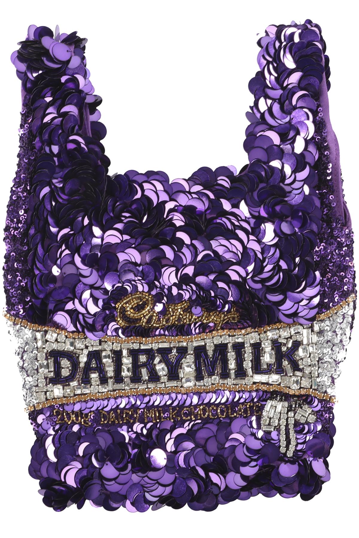 ANYA HINDMARCH PURPLE DAIRY MILK TOTE BAG