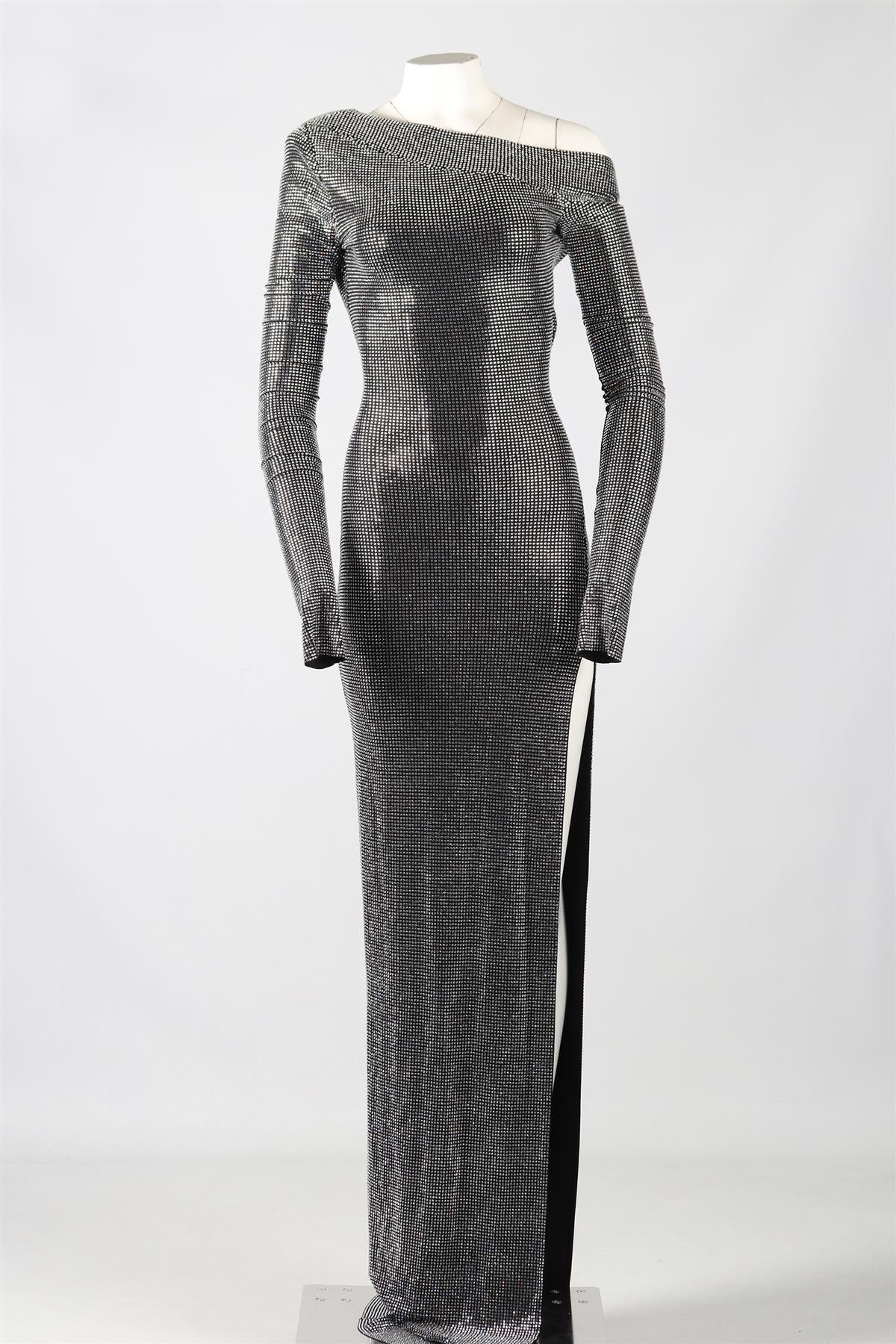 ALEXANDER TEREKHOV CRYSTAL AND JERSEY MAXI DRESS IT 40 UK 8