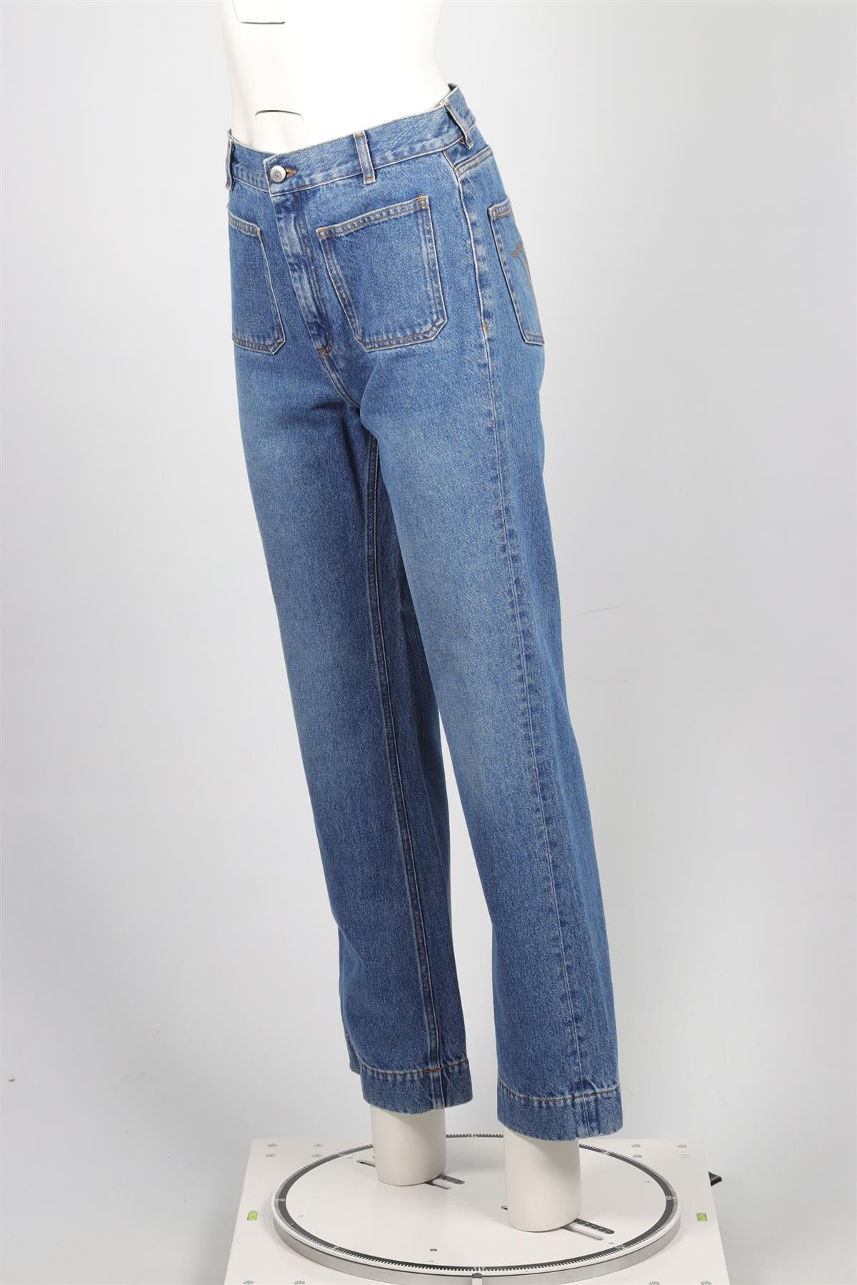 ROUJE BLUE HIGH RISE STRAIGHT LEG JEANS W 29 UK 10-12