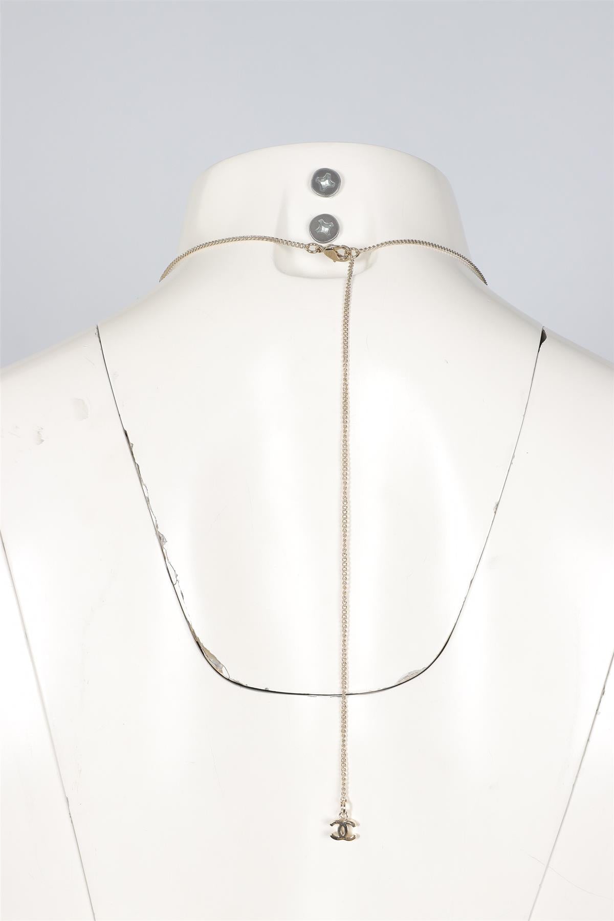 CHANEL SILVER 2021 CC SCISSORS PENDANT NECKLACE