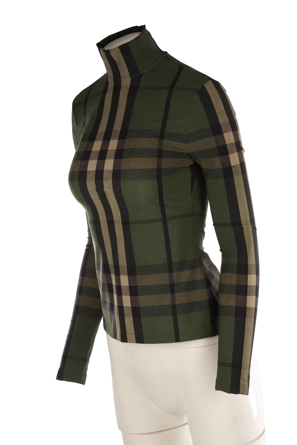 BURBERRY GREEN JERSEY TOP SMALL