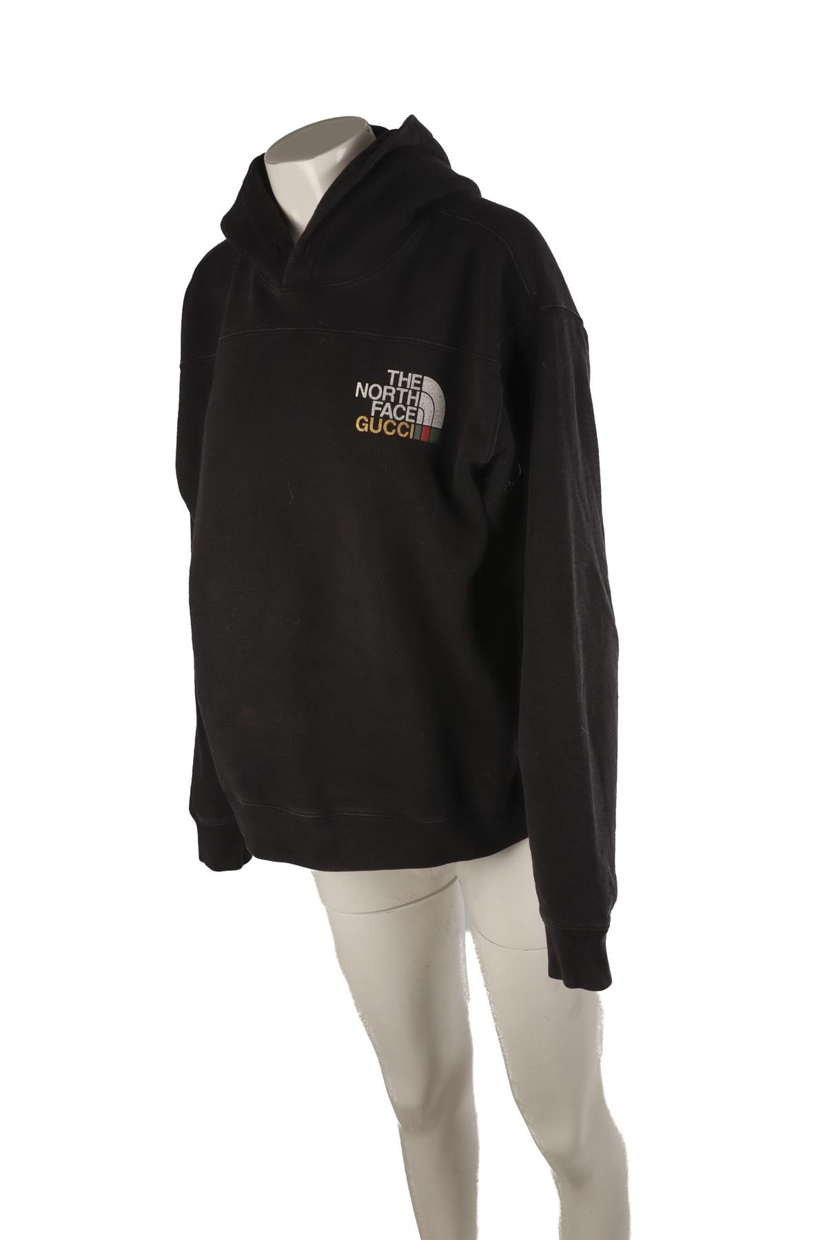 GUCCI + THE NORTH FACE BLACK COTTON HOODIE SMALL