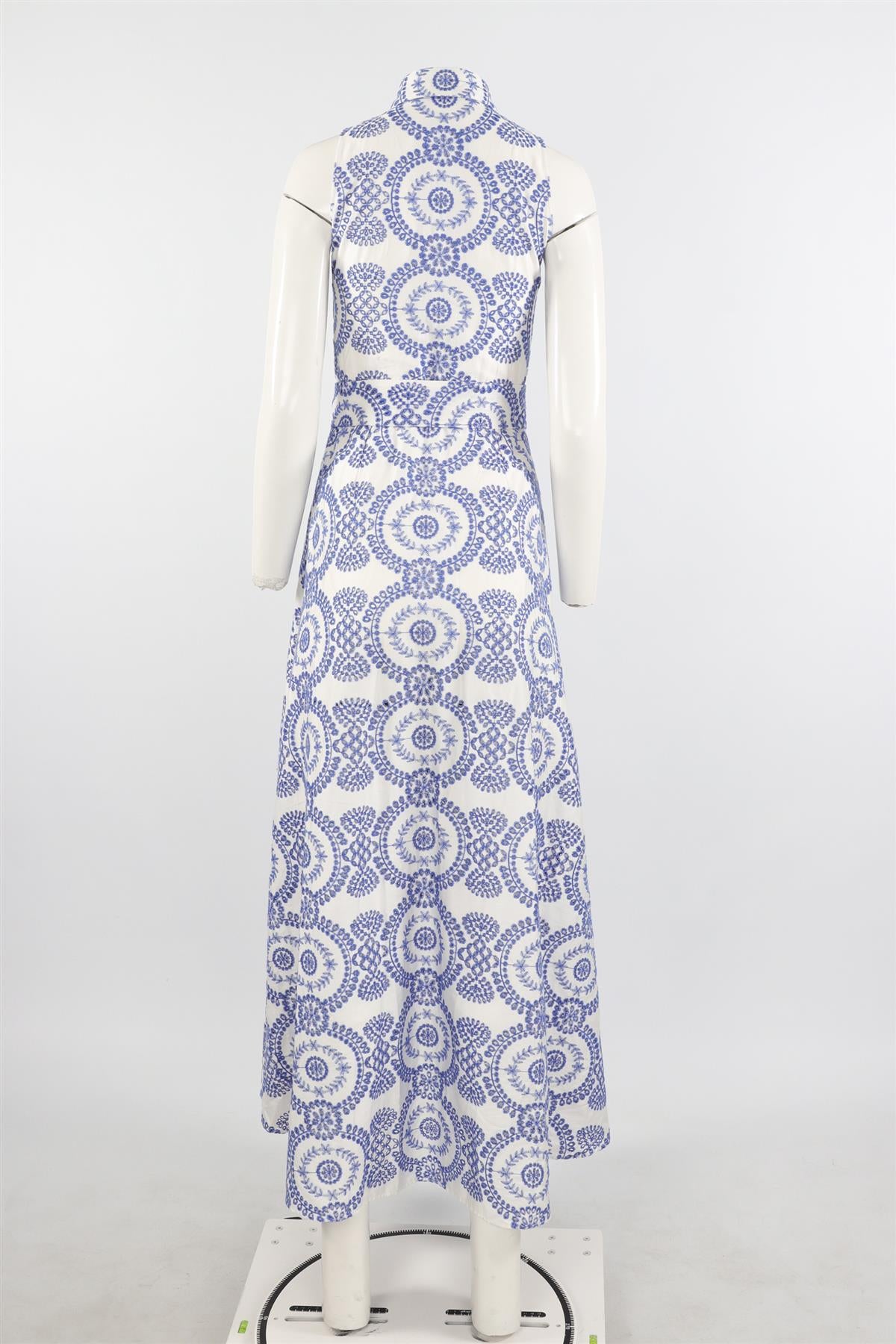 BORGO DE NOR BLUE COTTON MAXI DRESS UK 8
