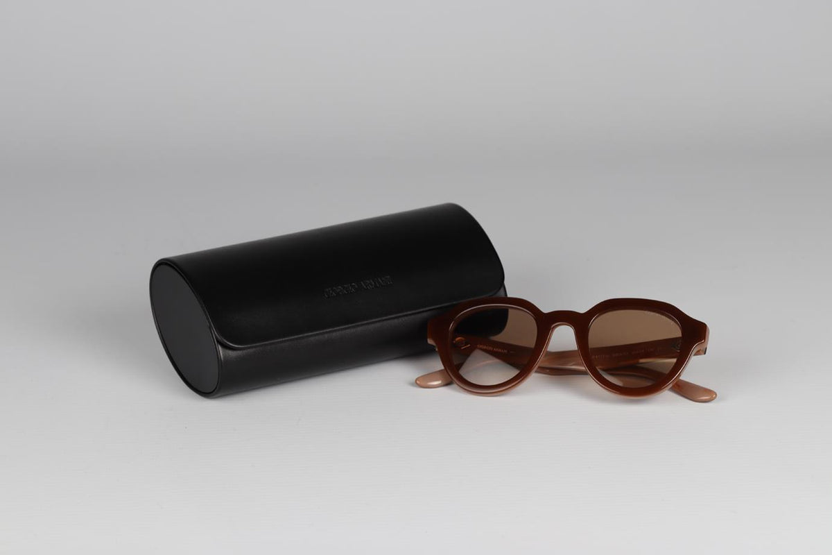 GIORGIO ARMANI ROUND FRAME ACETATE SUNGLASSES