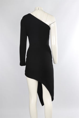 DAVID KOMA BLACK CADY MINI DRESS UK 8