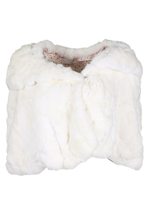 KRISTINA FI WHITE RABBIT FUR CAPE