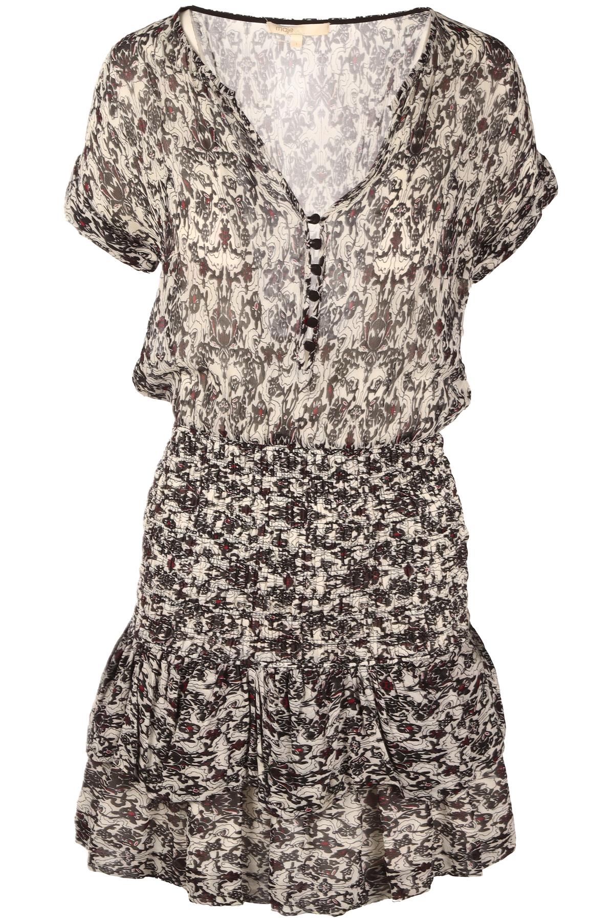 MAJE BLACK CREPE MINI DRESS FR 36 UK 8